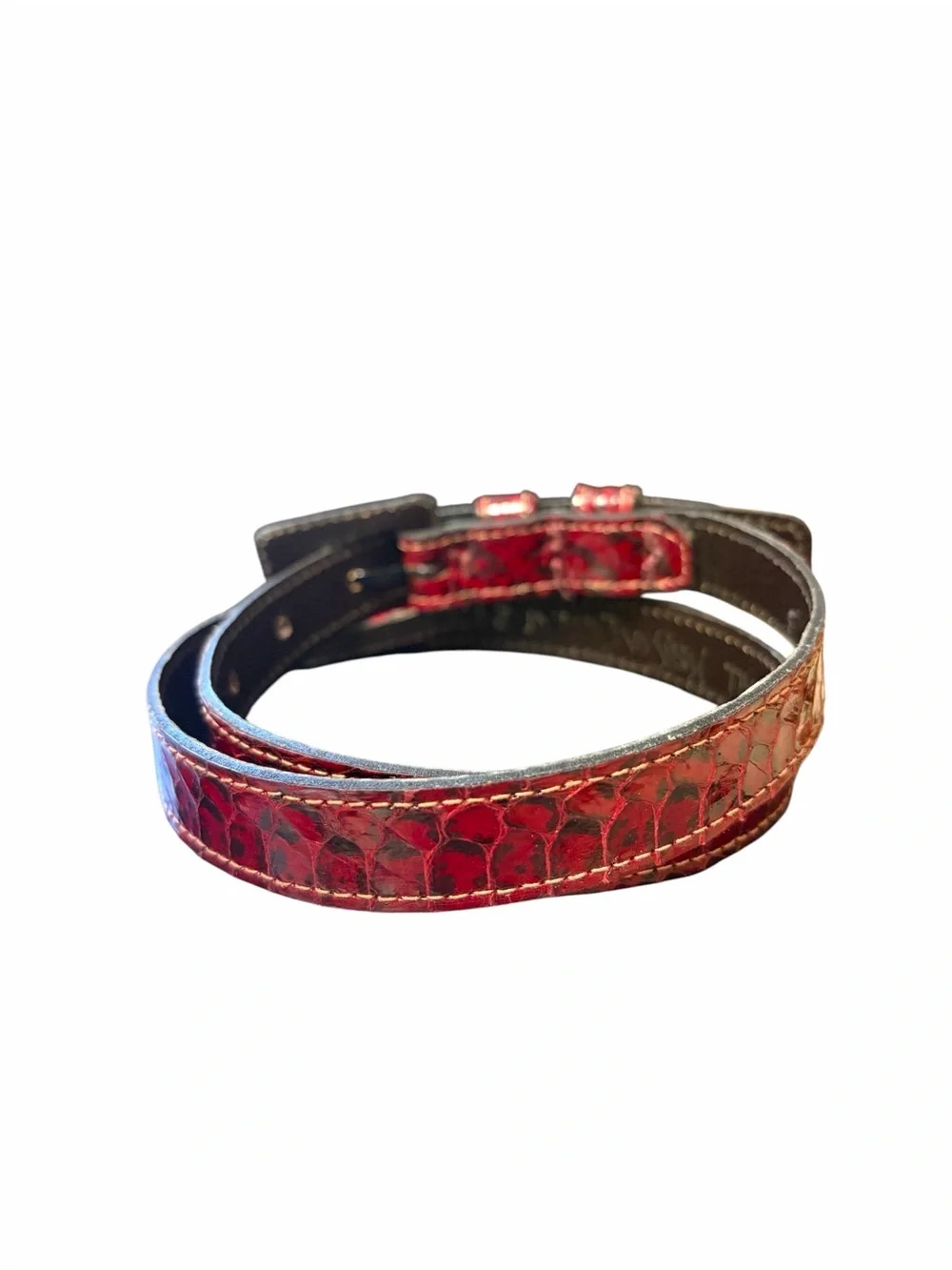 Vintage Yves Saint Laurent Red Textured Belt‎ - Size Small
